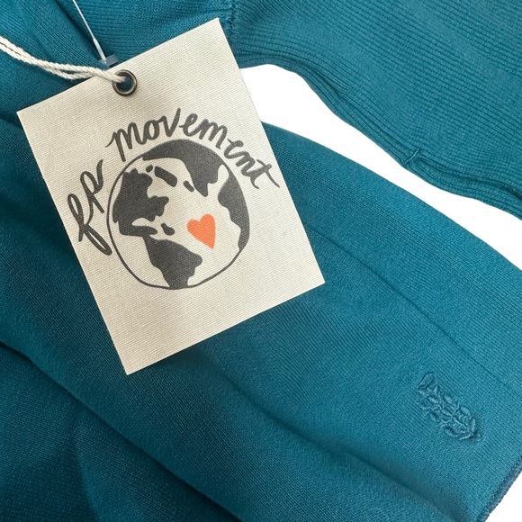 Last Chance NEW Free People Movement Care Charm Sweatshirt teal small - Picture 10 of 16